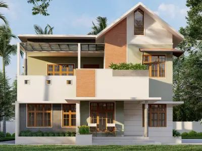 Premium modern 2 storey house file 3D model