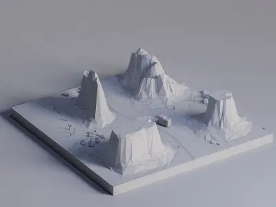 Monument Valley Low-poly 3D model