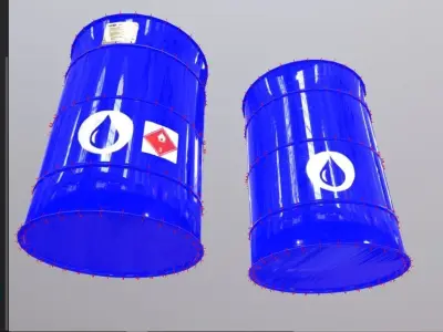 Imperial barrels Low-poly 3D model