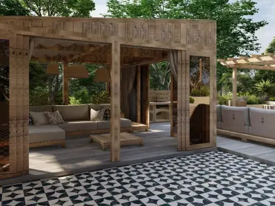 Garden Landscape 3D Model - SketchUp and Lumion Scene 3D model