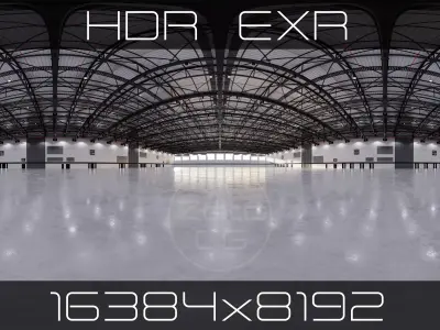HDRI v1 - Exhibition Hall Interior 7 - 16384x8192 Texture