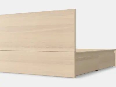 MALM Bed frame high w 4 storage boxes 11 Low-poly 3D model