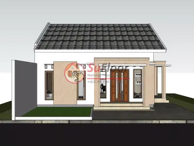 House 17x10m code 551 - Sketchup 3D model 3D model 3D model