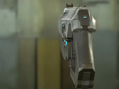 Sci fi gun Low-poly 3D model