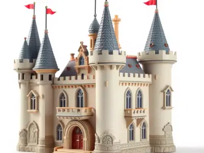 Fantasy Castle Towers model pack Low-poly 3D model