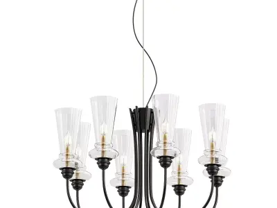 evoluce-rammo-sle112403-08 chandelier with clear glass shades 3D model