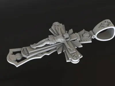 Orthodox cross 3D or cnc model print 3D print model