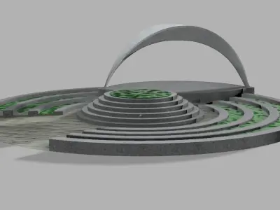 oval stage Low-poly 3D model