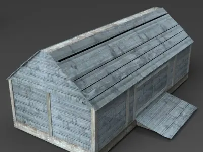 Wooden Buildings Low-poly 3D model