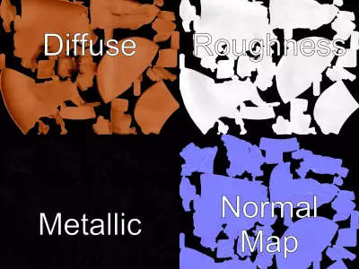 Rustic Cliff Formation model pack Low-poly 3D model