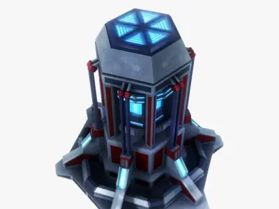 Force field generator 08 sci-fi Low-poly 3D model