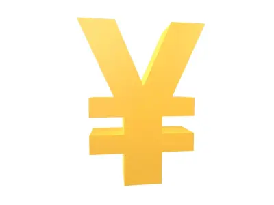 Yen Symbol v1 001 Low-poly 3D model