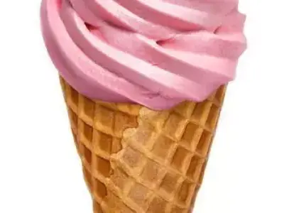 Pink Soft-Serve Ice Cream Swirl Topped Waffle Cone 3D Low-poly 3D model