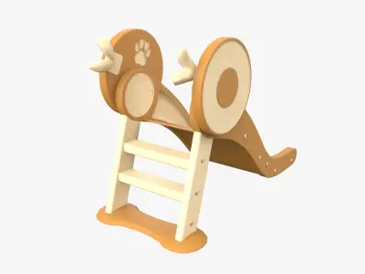 Kid Park Slide Park Equipment Interior Orange 3D model