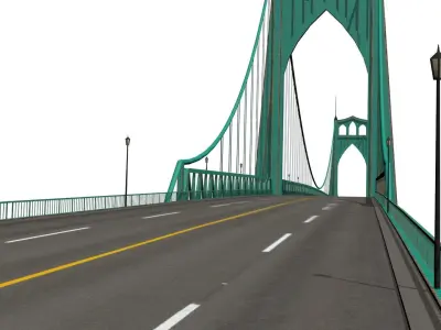 Johns Bridge Low-poly 3D model