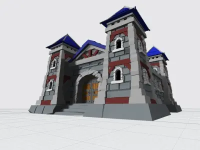 barrack lego castle with towers Free 3D print model