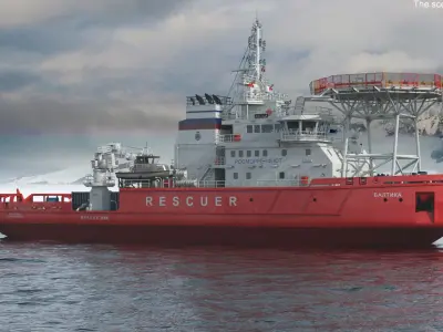  Russian Rescue Icebreaker with Helipad 