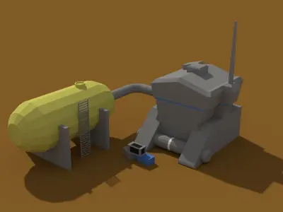 Low Poly Scifi Generator Low-poly 3D model