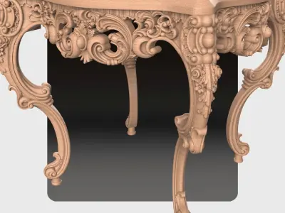 Carved coffee table for CNC 03 3D model