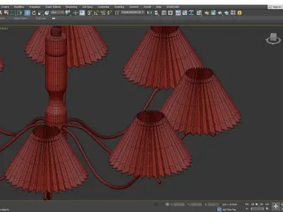 Fabric Copper Pendant Light Low-poly 3D model