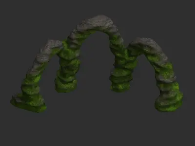 Triple Arch - Moss 2 Low-poly 3D model