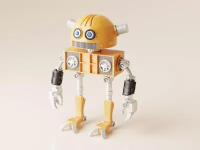 Robot V17 Low-poly 3D model