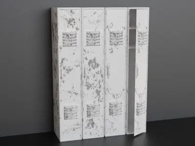 Lockers - Low-poly PBR metal locker Low-poly 3D model