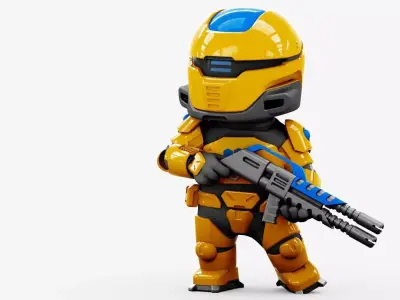 TOON CYBER TROOPER  RIGGED 3D model