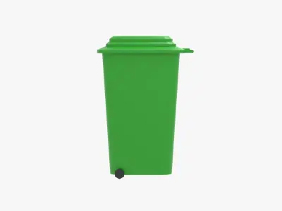 Dustbin trash can Low-poly 3D model