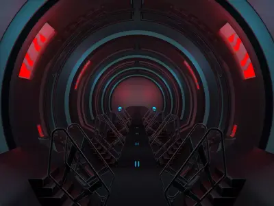 Sci Fi Tunnel 3D model 13