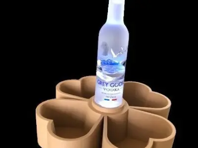 FOUR - LEAF CLOVER SNACK TRAY MINI BOTTLE LED HOLDER 3D print model