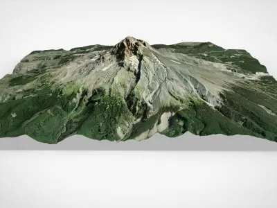 Stratovolcano Hood Oregon USA 3D model