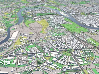 Prague Czechia 30x30km 3D City Map 3D model