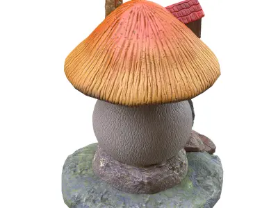 Mushroom Fantasy House Low-poly 3D model