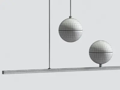 Tricolor Nordic Chandelier Led Pendant 3D model