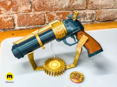 Jinx Pistol Stand Free 3D print model