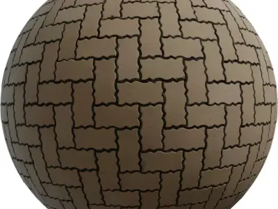 Interlocking Zigzag Paver PBR Texture Texture