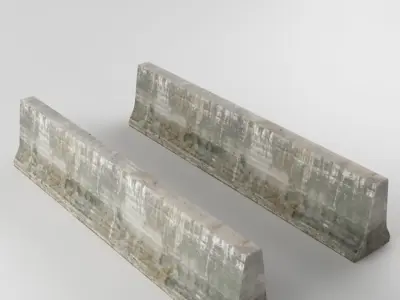 Traffic concrete barrier 01 Low-poly 3D model