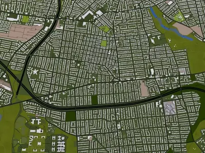 Staten Island NY USA Low-poly 3D model