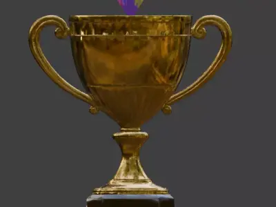 Stylized 3D 2026 Celebration Trophy Low-poly 3D model