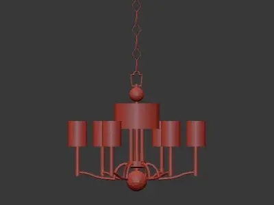 Hudson light chrome chandelier with shades 3D model