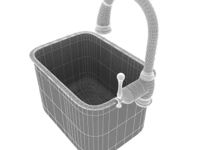 Grohe Bridgeford Faucet and Steel Queen Stainless Steel sink  3D model