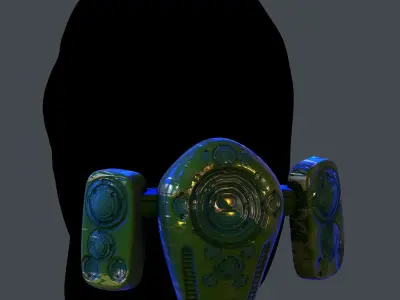 Gas mask helmet scifi Low-poly character art game space  Low-poly 3D model 4