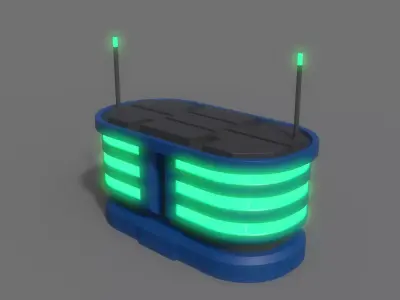 PBR Sci-Fi Building A04 Low-poly 3D model