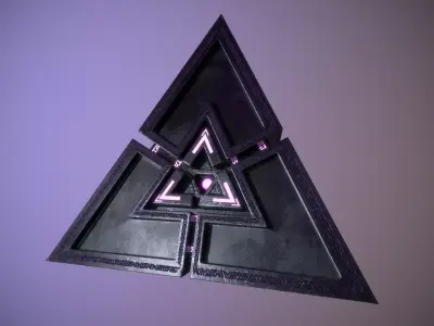 Alien artifact animated camera drone  Low-poly 3D model