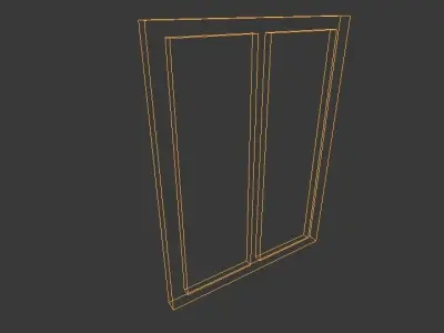 Old wooden window Free low-poly 3D model