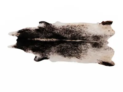 Black And White Cow Hide Rug 3D model