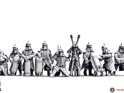 Valour Korps - Heavy Artillery Crew 3D print model