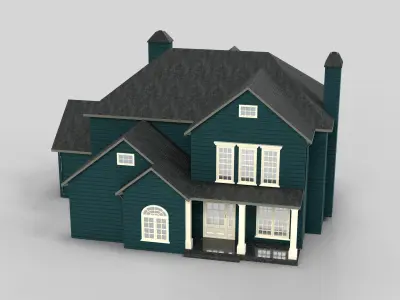 British House Design 17T3  Low-poly 3D model