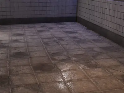 Cyberpunk Laundry Room Game-Ready Low-poly 3D model